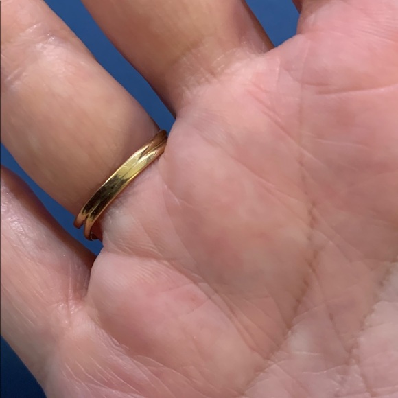 Vintage mini freshwater Pearl w gold wire (gold plate?) 1” Earrings & sz7 ring - Picture 4 of 8